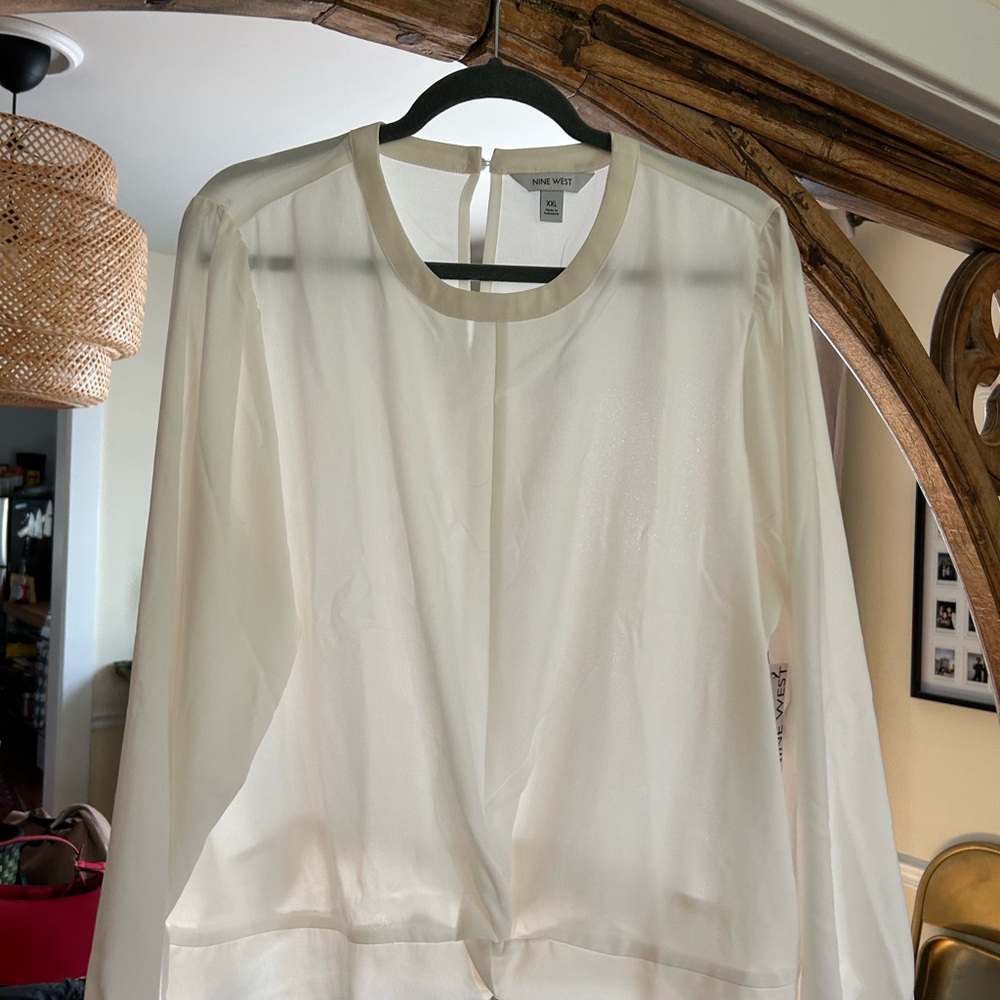 Nine West Women's Cream Blouse